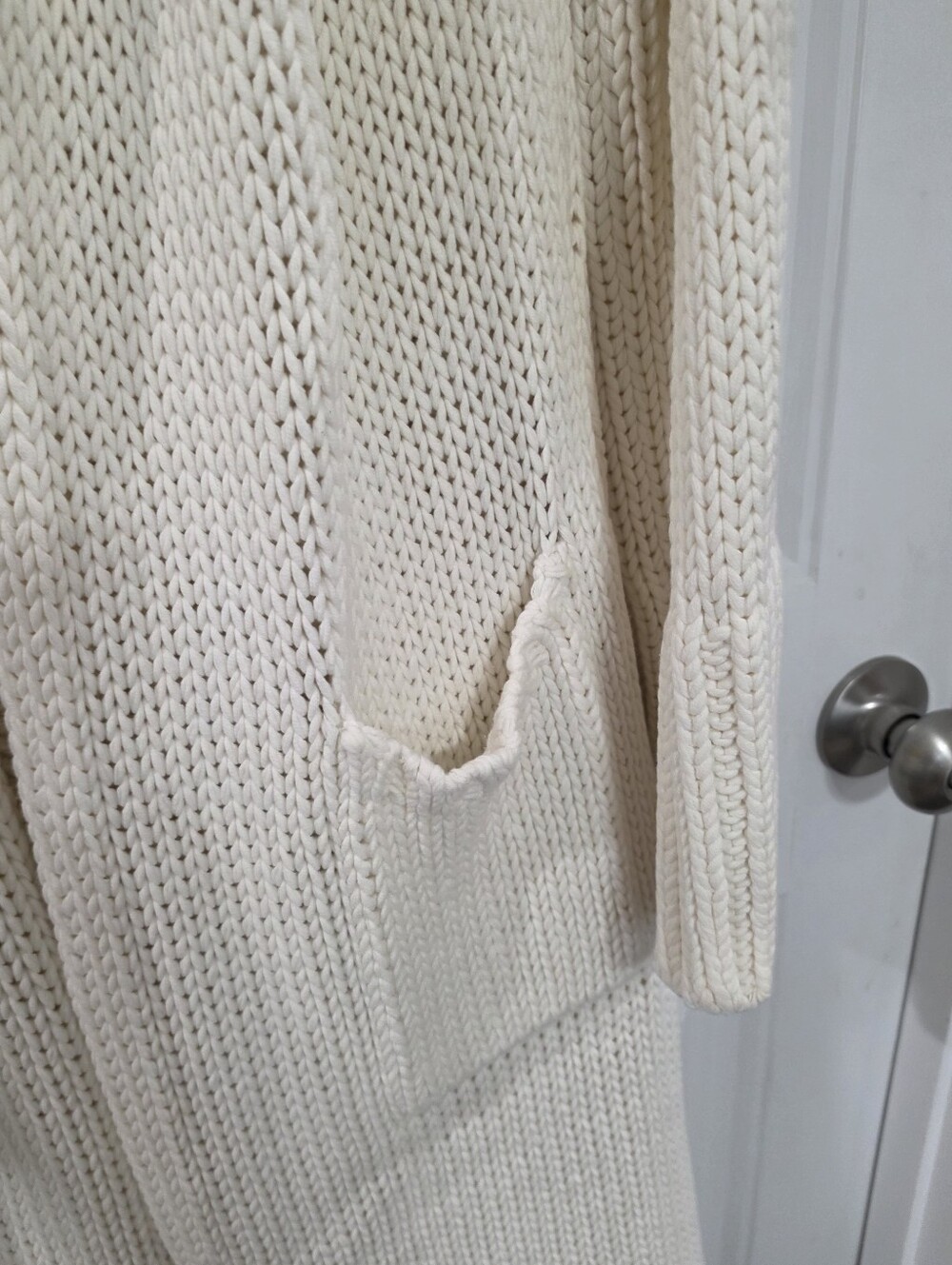 J. Crew Chunky Knit Long Sweater Cardigan Size Large - Picture 6 of 9
